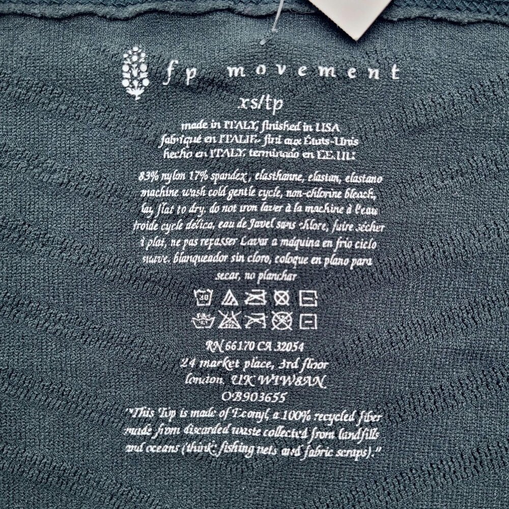 RARE Free People FP Movement Gone Adrift Long Sleeve Top Thundercloud Teal Sz XS - Picture 7 of 7